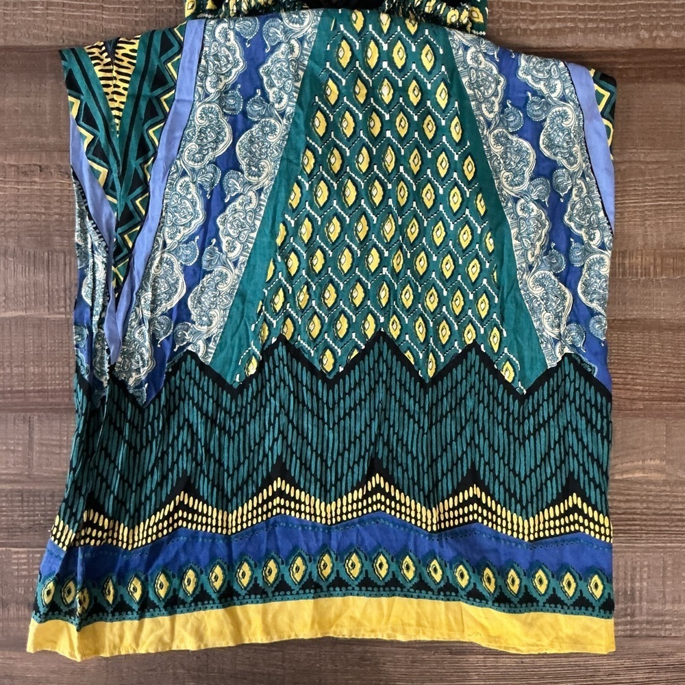 Angie Vibrant Blue and Green Maxi Dress - Picture 9 of 9